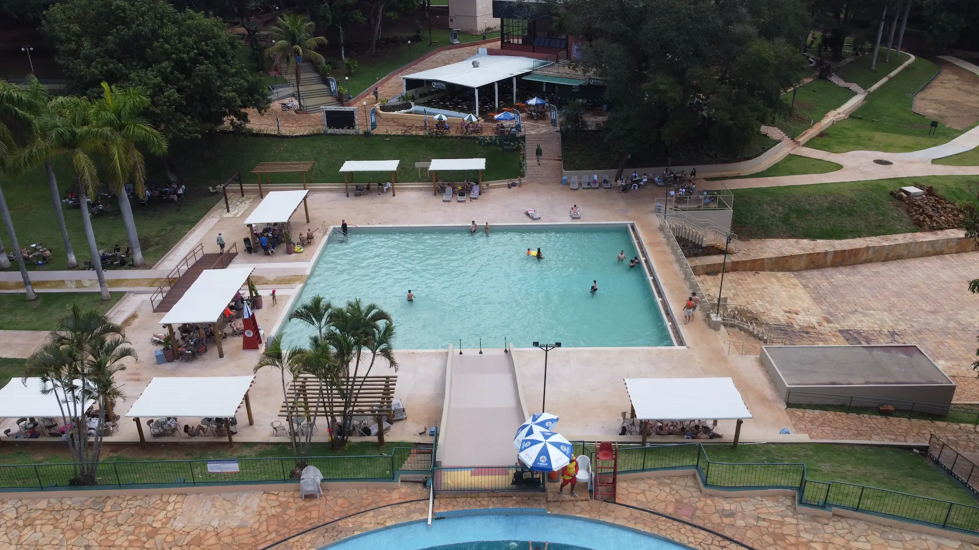 Piscina Recanto do clube em vista aérea